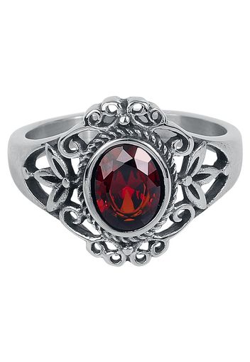 etNox - Red Victorian Goth - Anello - Donna - colore argento