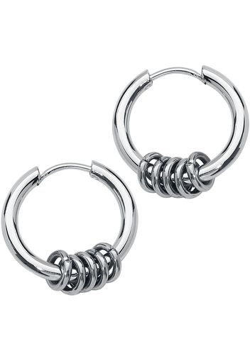 etNox - Hoop Earrings with Rings - Orecchino - Donna - colore argento