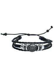 etNox - Metal Flower - Bracciale in pelle - Donna - nero