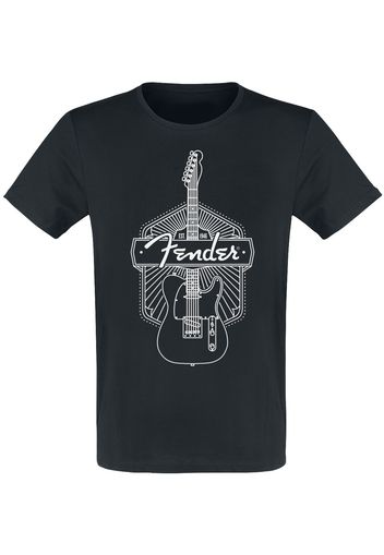 Fender - Monoline Guitar - T-Shirt - Uomo - nero