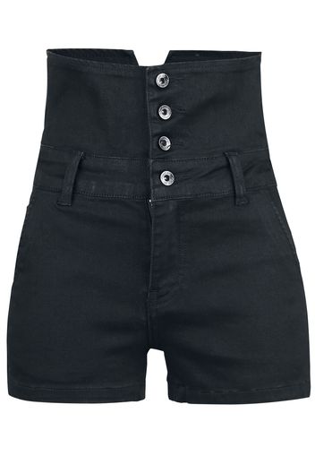 Forplay - High Waist Denim Hot Pants - Hot Pants - Donna - nero