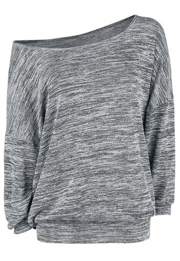 Forplay - Oversized Melange Wideneck Sweater - Maglione - Donna - grigio sport