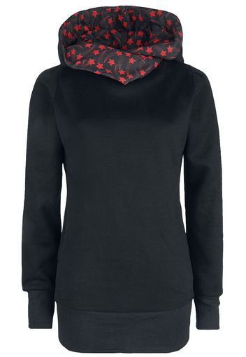 Forplay - Brenda - Felpa con cappuccio - Donna - nero rosso