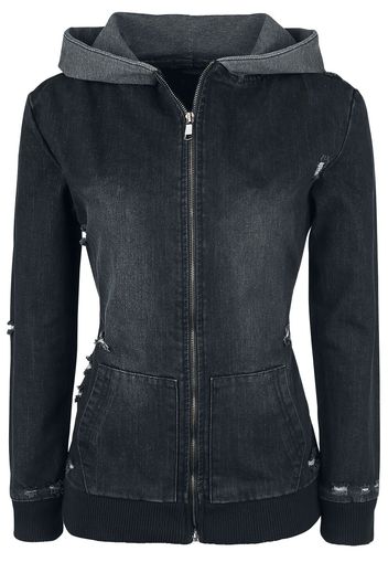 Forplay - Destroyed Denim Jacket - Giubbetto di jeans - Donna - nero