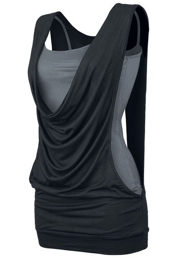 Forplay - Open Double Layer - Top - Donna - nero grigio