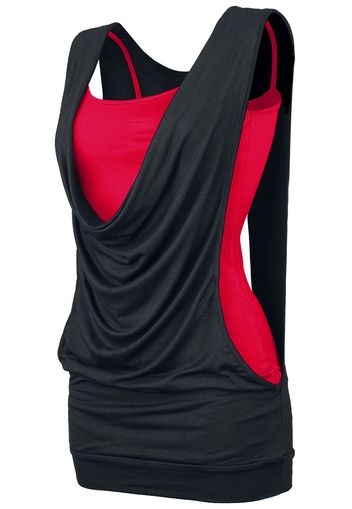 Forplay - Open Double Layer - Top - Donna - nero rosso