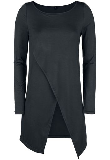 Forplay - Long Asymmetric Longsleeve - Maglia a maniche lunghe - Donna - nero