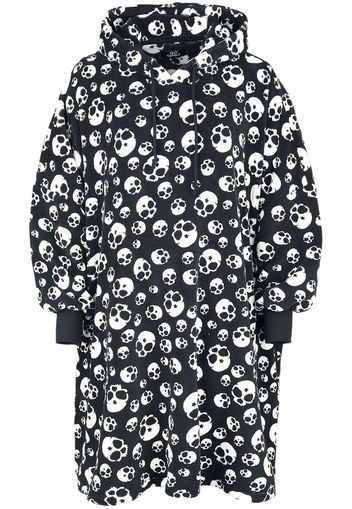 Full Volume by EMP - Fleecy hoodie with skull print - Felpa con cappuccio - Donna - nero bianco
