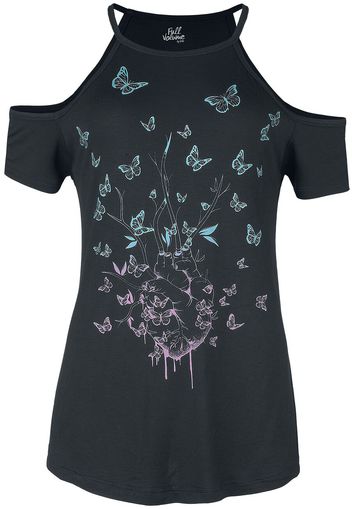 Full Volume by EMP - T-shirt with Butterflies - T-Shirt - Donna - nero