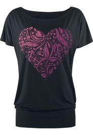 Full Volume by EMP - Black T-shirt with Print and Crew Neck - T-Shirt - Donna - nero