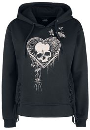 Full Volume by EMP - Hoodie with large print and side lacing - Felpa con cappuccio - Donna - nero