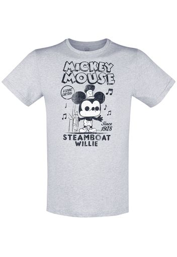 Funko - Mickey Mouse - Steamboat Willie - T-Shirt - Unisex - grigio