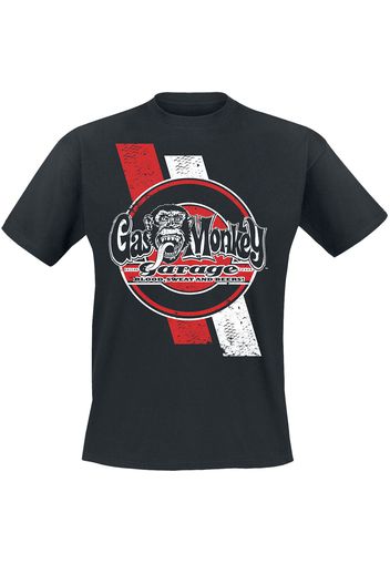 Gas Monkey Garage - Red and white stripes - T-Shirt - Uomo - nero