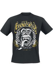 Gas Monkey Garage - Chequered and yellow logo - T-Shirt - Uomo - nero