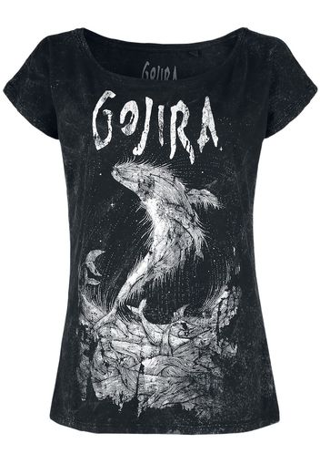 Gojira - Wood Block Whales - T-Shirt - Donna - nero