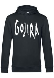 Gojira - Woodblock Whales - Felpa con cappuccio - Uomo - nero