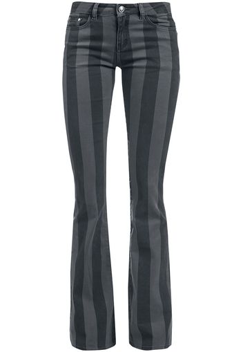 Gothicana by EMP - Grace - Black/Grey Striped Trousers - Pantaloni - Donna - nero grigio