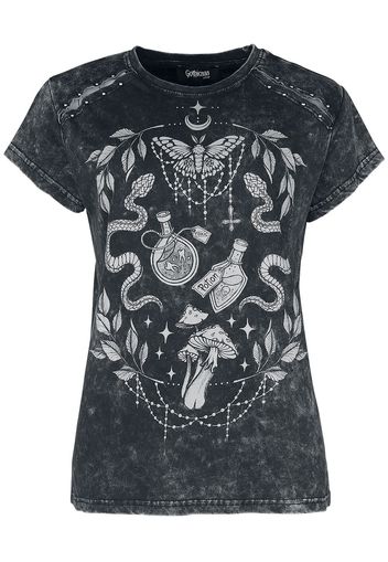 Gothicana by EMP - T-Shirt mit Alchemy Print - T-Shirt - Donna - nero