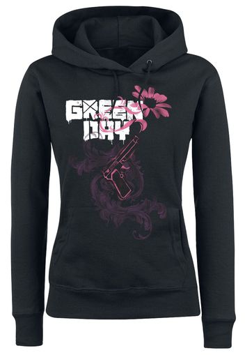 Green Day - Gun Flower - Felpa con cappuccio - Donna - nero