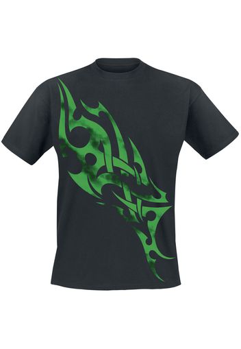 Green Smoky Tribal -  - T-Shirt - Uomo - nero