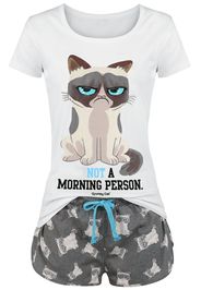 Grumpy Cat - Not A Morning Person! - Pigiama - Donna - grigio bianco