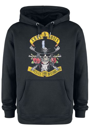 Guns N' Roses - Amplified Collection - Top Hat Skull - Felpa con cappuccio - Uomo - nero