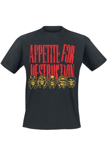 Guns N' Roses - Appetite For Destruction Faces - T-Shirt - Uomo - nero