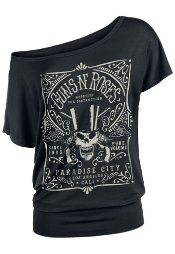 Guns N' Roses - Paradise City Label - T-Shirt - Donna - nero