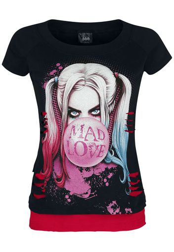 Harley Quinn - Mad Love - T-Shirt - Donna - nero rosso