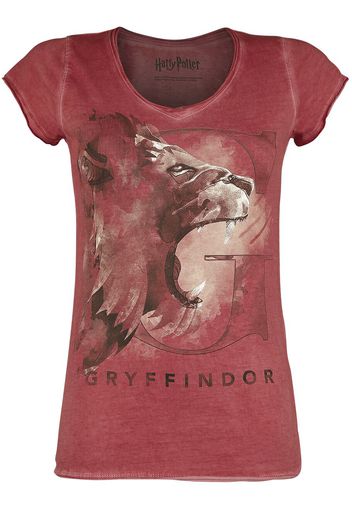 Harry Potter - Gryffindor - The Lion - T-Shirt - Donna - rosso