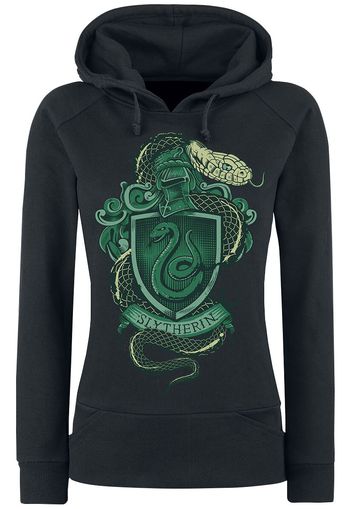 Harry Potter - Slytherin - Felpa con cappuccio - Donna - nero