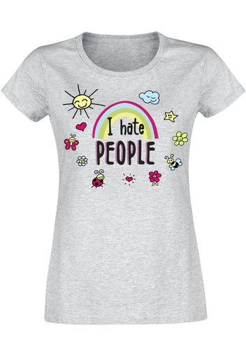 I Hate People -  - T-Shirt - Donna - grigio sport