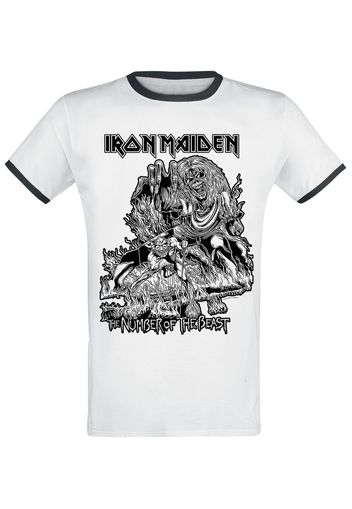 Iron Maiden - Number Of The Beast - T-Shirt - Uomo - bianco