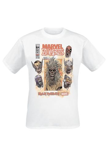 Iron Maiden - Iron Maiden x Marvel Collection - Zombie Eddie Comic - T-Shirt - Uomo - bianco