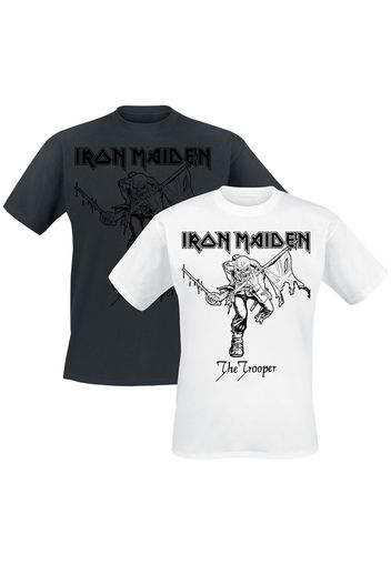 Iron Maiden - Trooper - Doppelpack - T-Shirt - Uomo - nero bianco