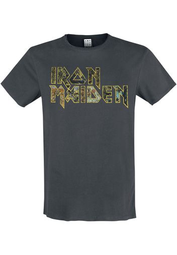 Iron Maiden - Amplified Collection - Eddies Logo - T-Shirt - Uomo - carbone