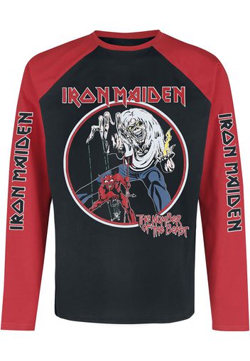 Iron Maiden - Number Of The Beast - Pigiama a maniche lunghe - Uomo - nero rosso