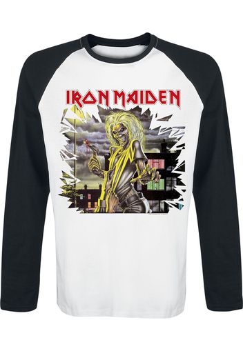 Iron Maiden - Killers Shatter - Maglia Maniche Lunghe - Uomo - bianco nero