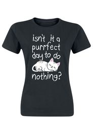 Isn't It A Purrfect Day To Do Nothing? -  - T-Shirt - Donna - nero