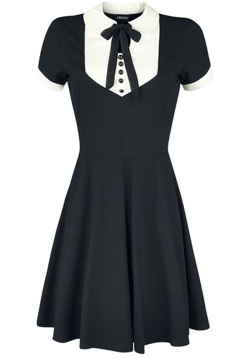 Jawbreaker - In A Mood Tie Neck Dress - Miniabito - Donna - nero bianco