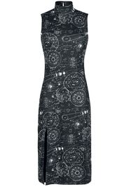 Jawbreaker - Alchemy Cat Print Midi Cut Out Dress - Abito media lunghezza - Donna - nero bianco