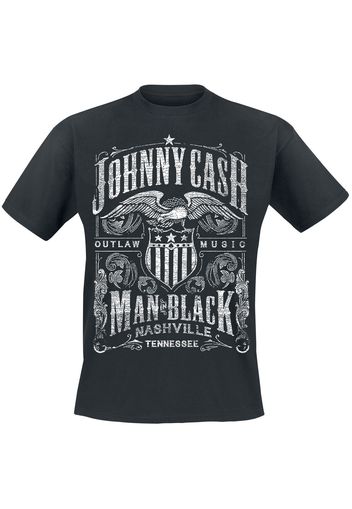 Johnny Cash - Outlaw Music - T-Shirt - Uomo - nero