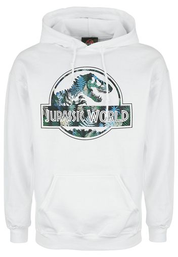 Jurassic Park - Jurassic World - Spraypaint Logo - Felpa con cappuccio - Uomo - bianco