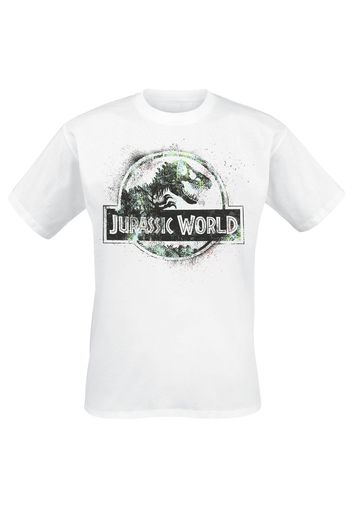 Jurassic Park - Jurassic World - Spraypaint Logo - T-Shirt - Uomo - bianco