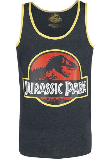 Jurassic Park - Logo - Canotte - Uomo - grigio screziato giallo