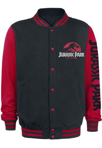 Jurassic Park - Classic Logo - Giacca in stile College - Uomo - nero rosso