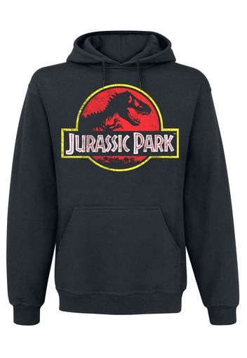 Jurassic Park - Distressed Logo - Felpa con cappuccio - Uomo - nero