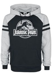 Jurassic Park - Silver Logo - Felpa con cappuccio - Uomo - nero grigio