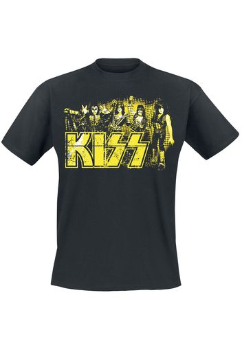 Kiss - Yellow Logo - T-Shirt - Uomo - nero