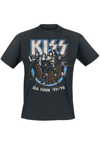 Kiss - US Tour 77-78 - T-Shirt - Uomo - nero